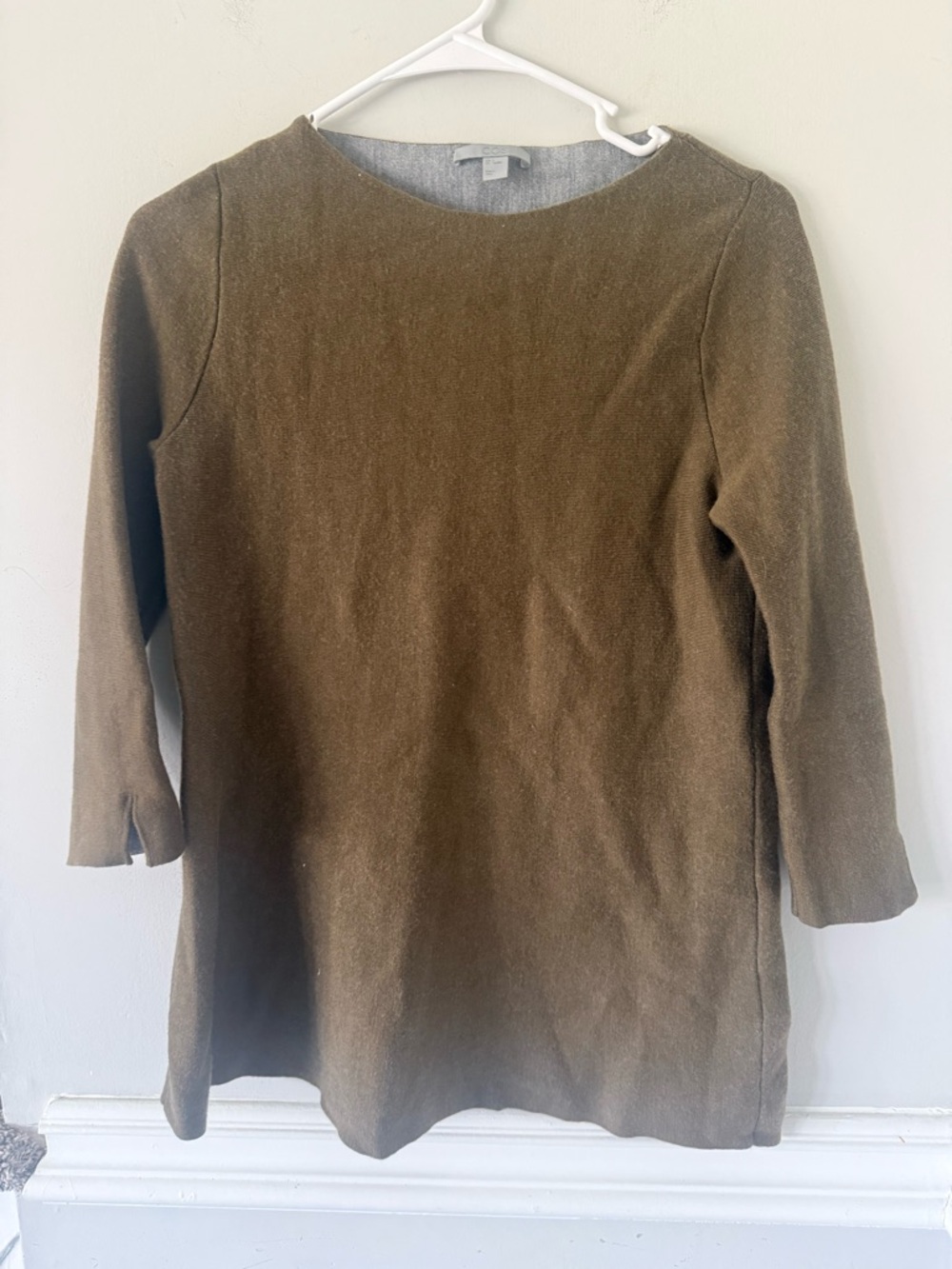 COS Eur small Classic Olive brown Long Sleeve 92% wool
